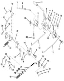 Brake/rear mower lift assembly