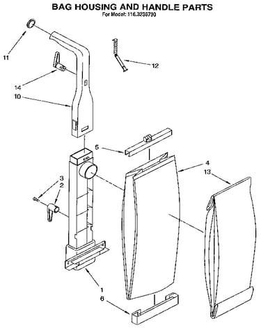 Bag housing and handle