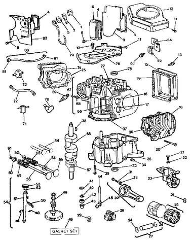 Cylinder / crankshaft and rods