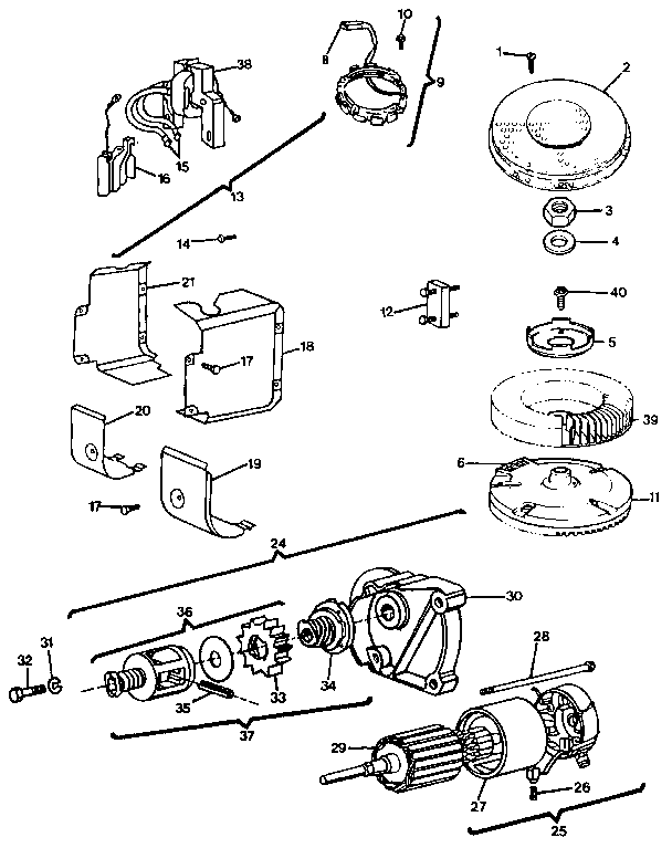 STARTER MOTOR AND ARMATURE ASSEMBLY