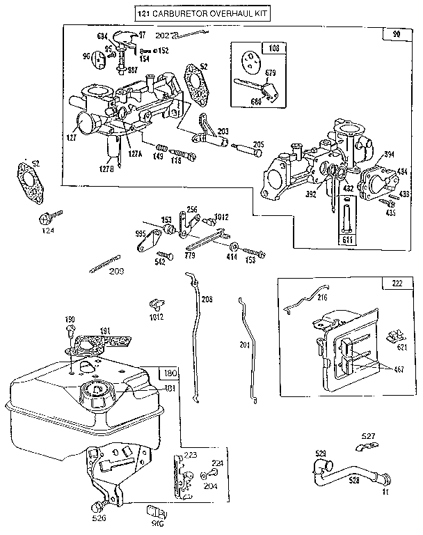 CARBURETOR AND FUEL TANK ASSEMBLY