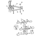 Weider E225 (STANDARD CYLINDER) leg press bar & leg curl assemblies diagram