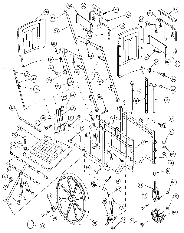 FOLDING WHEEL CHAIR REMOVABLE ARM-RECLINER