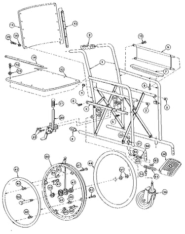 Economy folding wheel chair