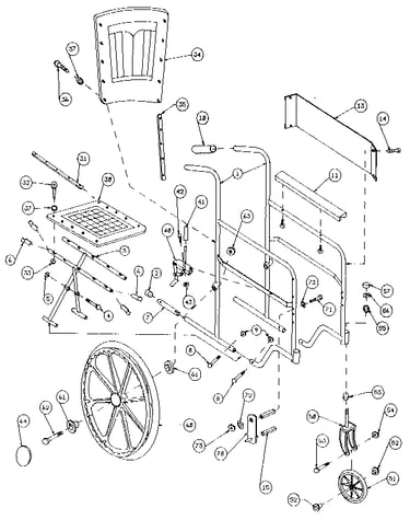 Folding wheel chair fixed arm