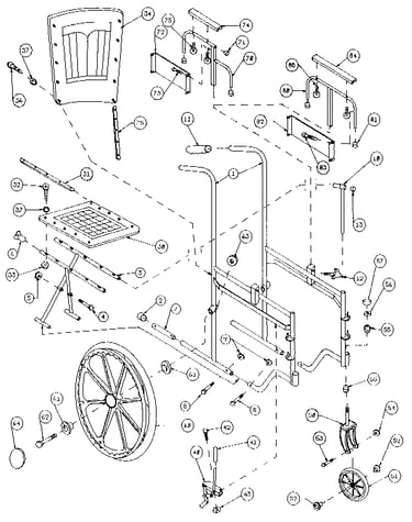 Folding wheelchair removable arm.