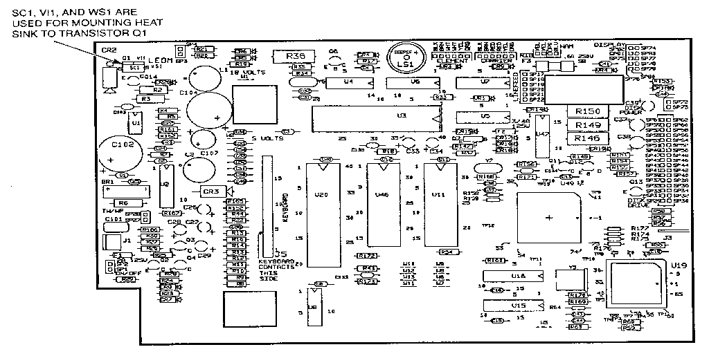 CONTROL P.C. BOARD COMPONENT LISTING