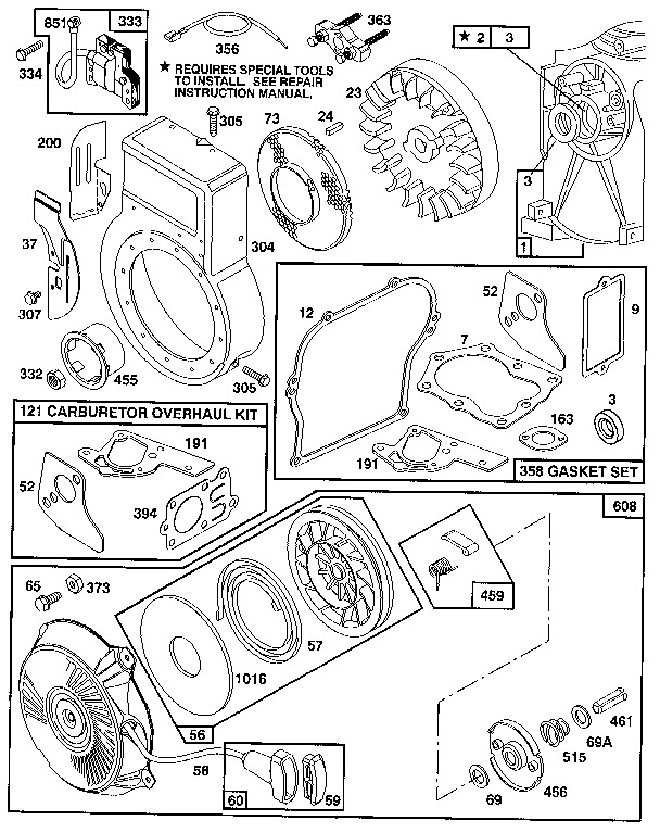 REWIND STARTER AND FLYWHEEL ASSEMBLY