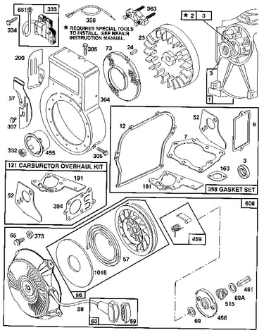 Rewind starter and flywheel assembly