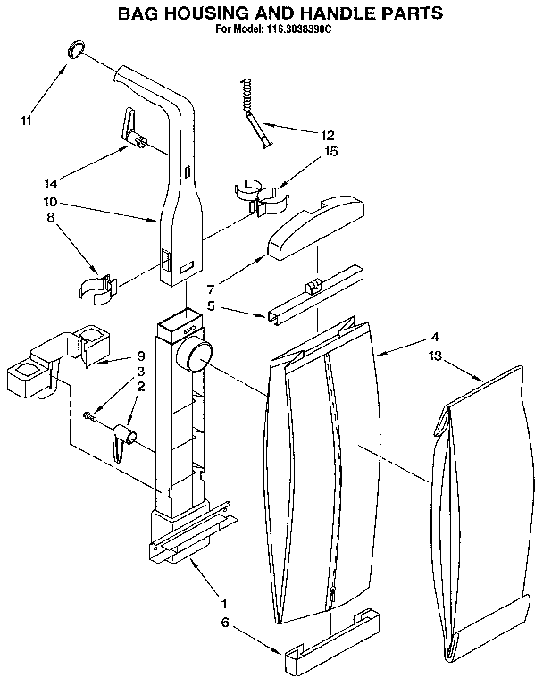 Handle and bag housing
