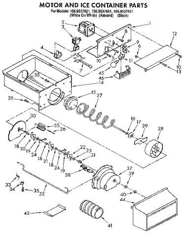 Motor and ice container