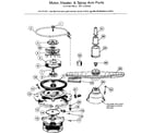 Kenmore 5871433590 motor, heater, and spray arm details diagram