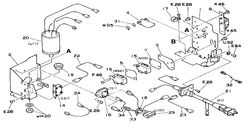 Power cord terminal assembly (100v)