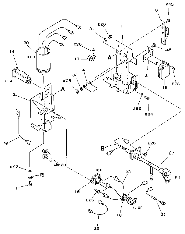 Power cord terminal assembly (115v) (new type)