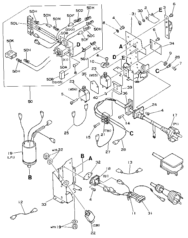 Power cord terminal assembly (220/240v)