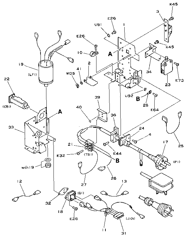 Power cord terminal assembly (220/240v) (new type)