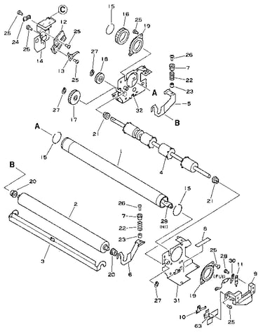 Fixing assembly (1/2) (old type)