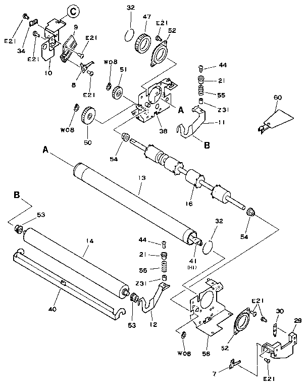 Fixing assembly (1/2) (new type)