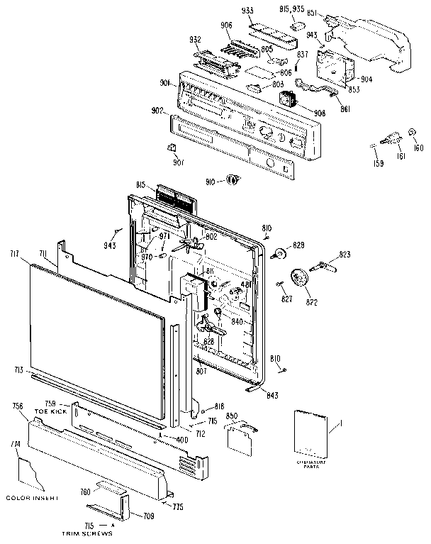 ESCUTCHEON AND DOOR