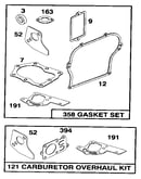 Gasket set and carburetor overhaul kit