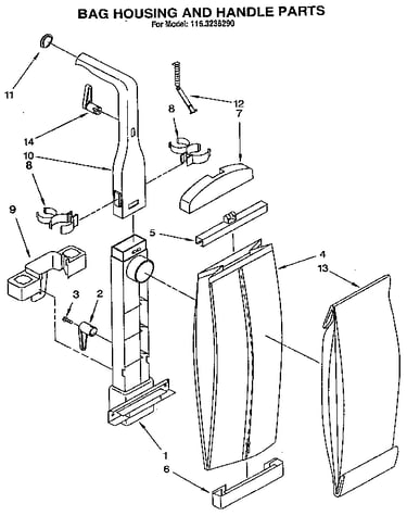 Bag housing and handle