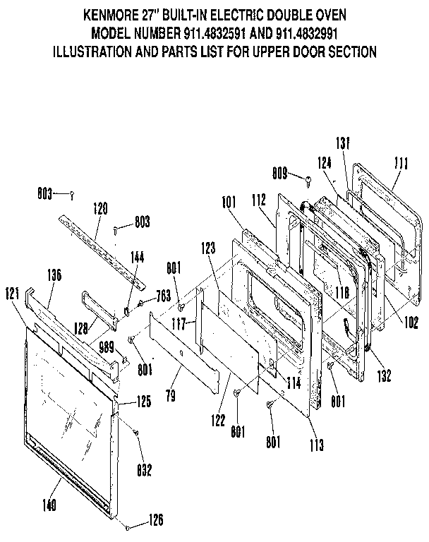 Upper door section