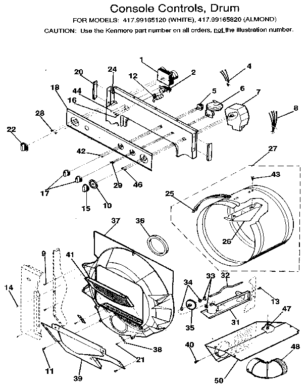 Console controls, drum