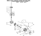 Kenmore 11092293800 brake, clutch, gearcase, motor and pump diagram