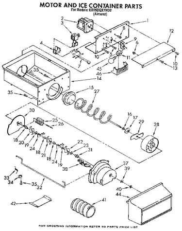 Motor and ice container