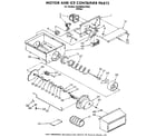 Whirlpool ED25RQXYW02 motor and ice container diagram