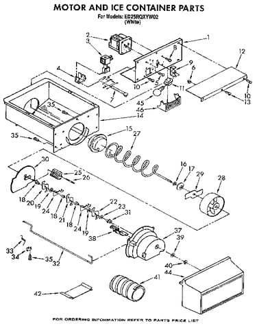 Motor and ice container