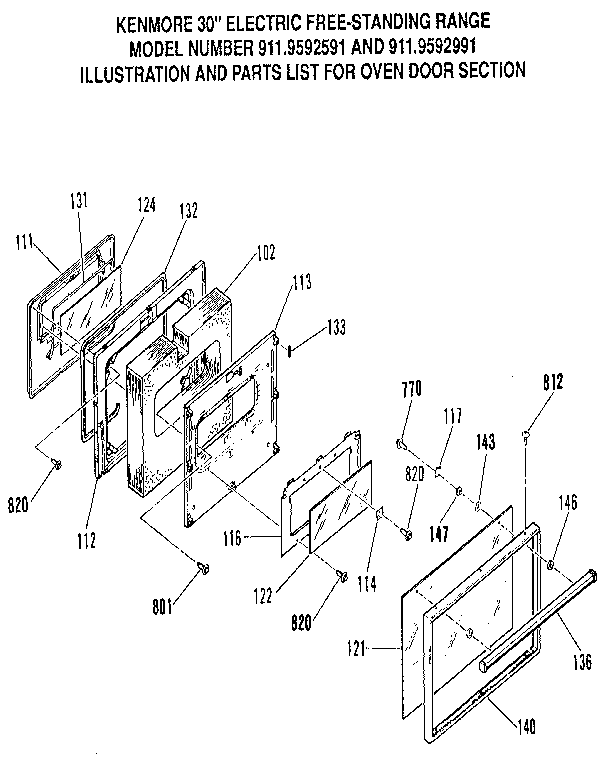 Oven door section