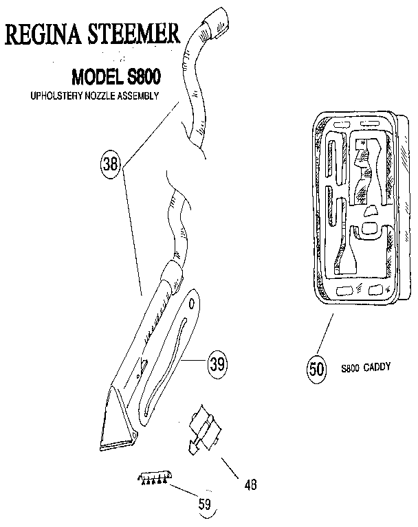 Upholstery nozzle assembly
