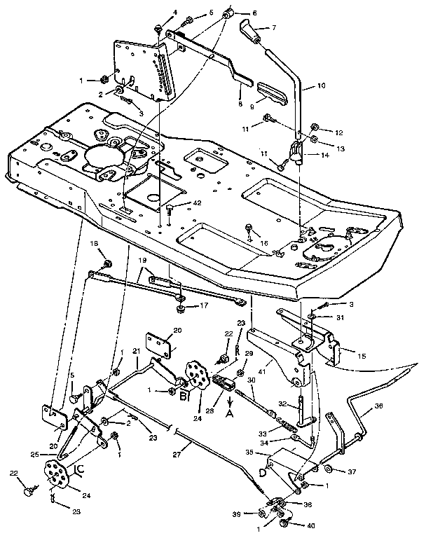 MOWER HOUSING SUSPENSION