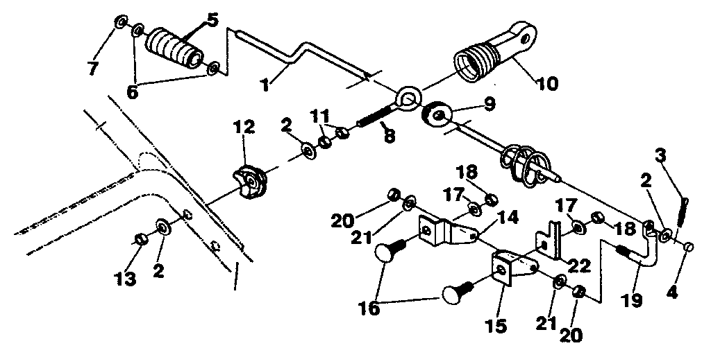 Chute control rod