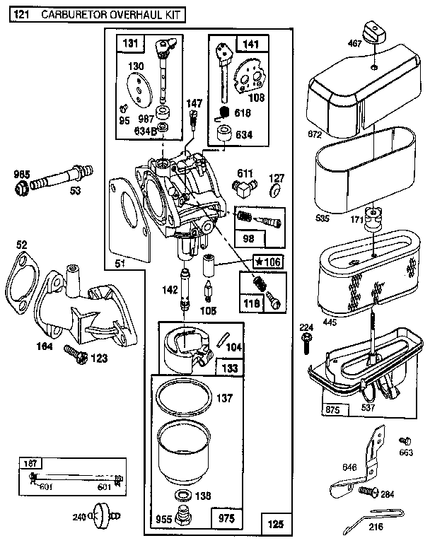 CARBURETOR AND AIR CLEANER ASSEMBLY