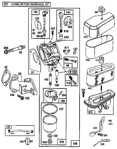 Carburetor and air cleaner assembly