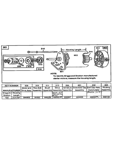 Motor and drive assembly