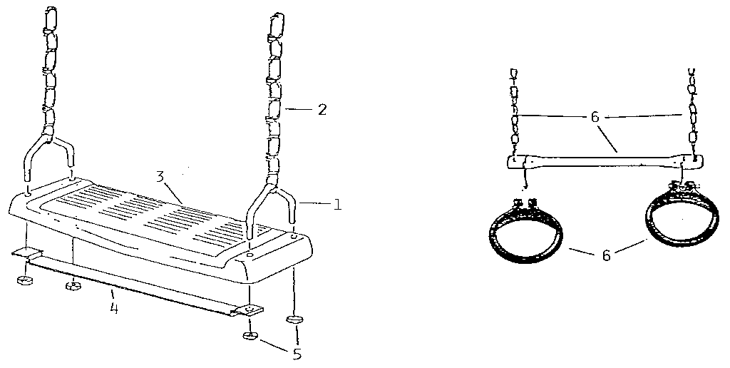 SWING SEAT AND GYM RING ASSEMBLY