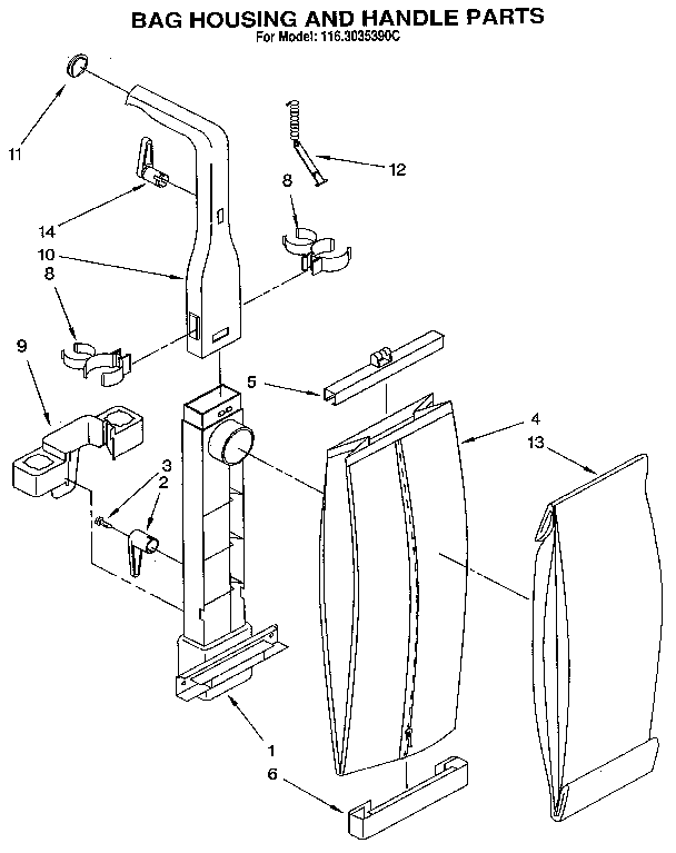 BAG HOUSING AND HANDLE