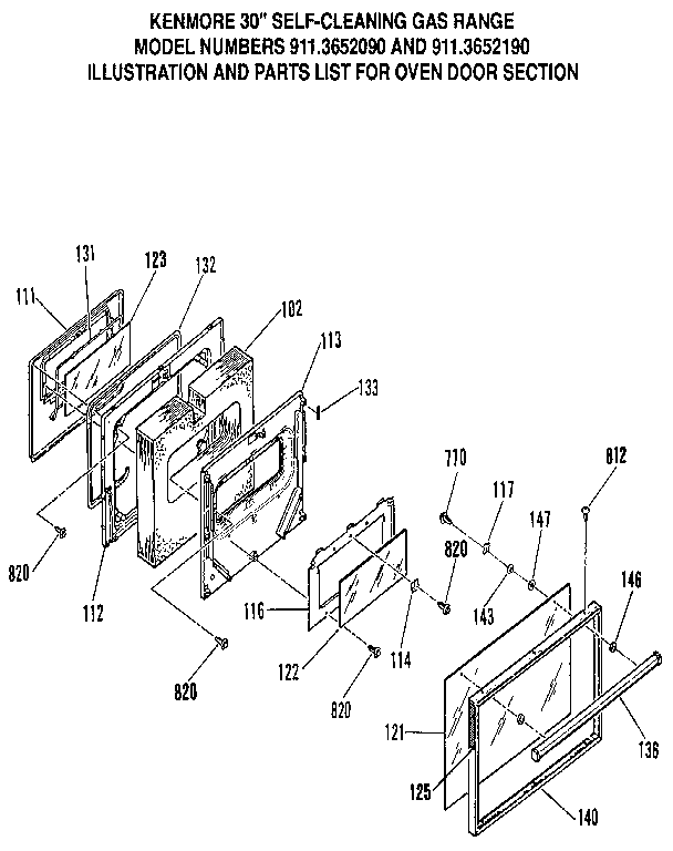 Oven door section