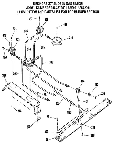 Top burner section