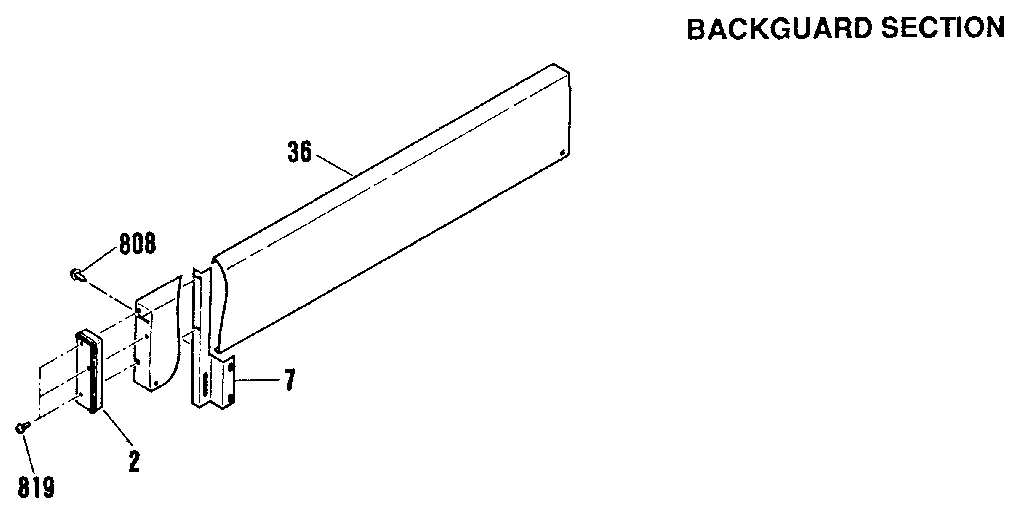Backguard section