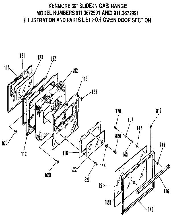 Oven door section