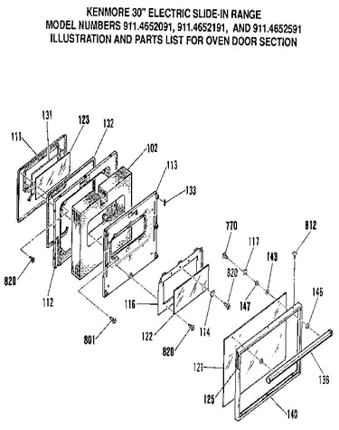 Oven door section