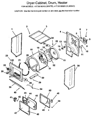 Dryer-cabinet, drum, heater