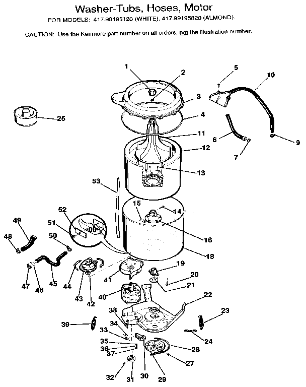 WASHER-TUBS, HOSES, MOTOR