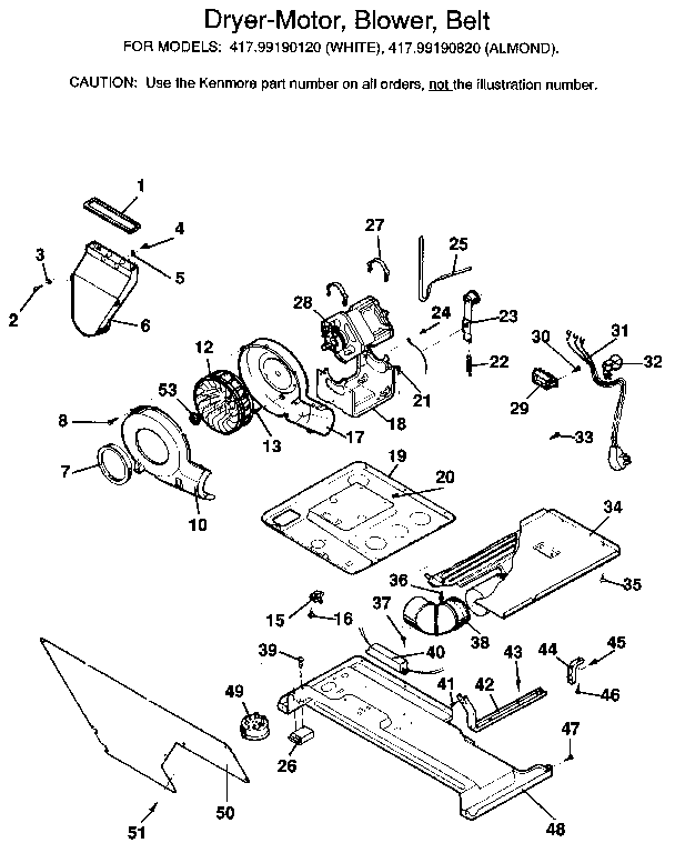 DRYER-MOTOR, BLOWER, BELT