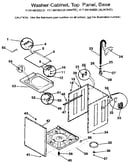 Washer-cabinet, top panel, base
