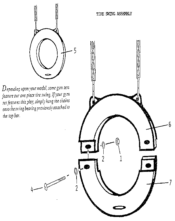 Tire swing assembly